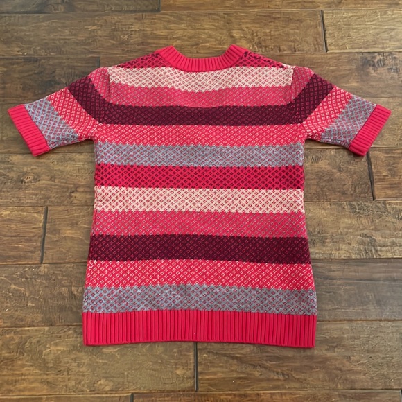 Marc Jacobs Black Label Wool Tunic Sweater V Neck Striped SZ S Short Sleeved - Picture 6 of 8